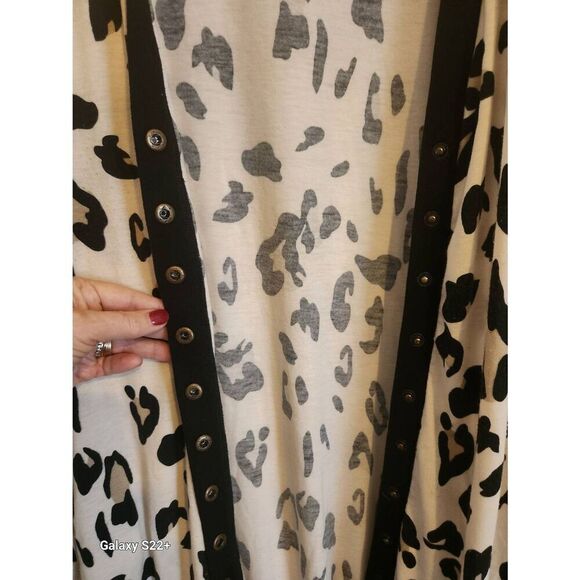 C20 Tickled Teal knit leopard cardigan - Picture 5 of 8